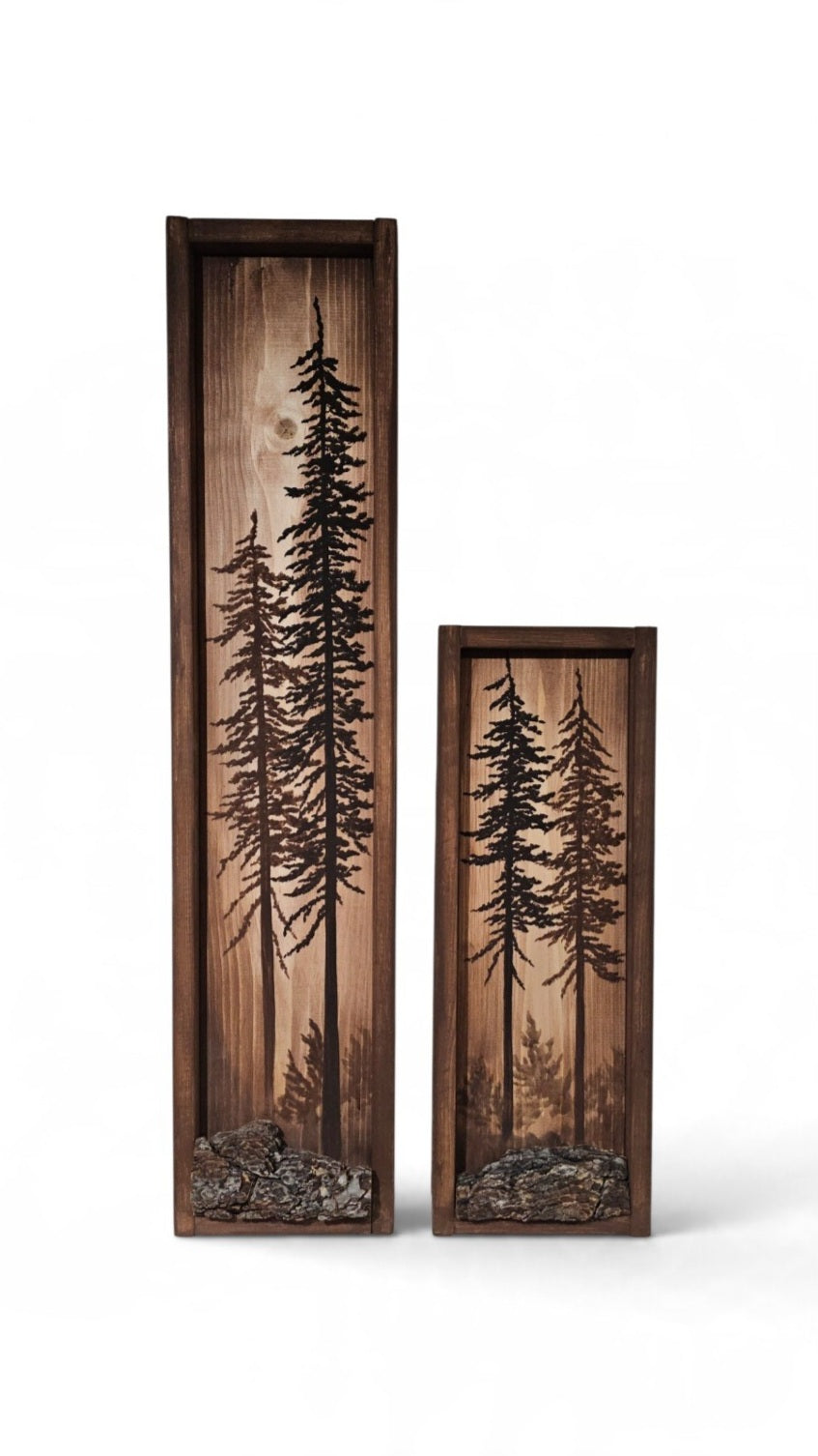 Framed hand painted on wood wall decor (19.5" by 7")