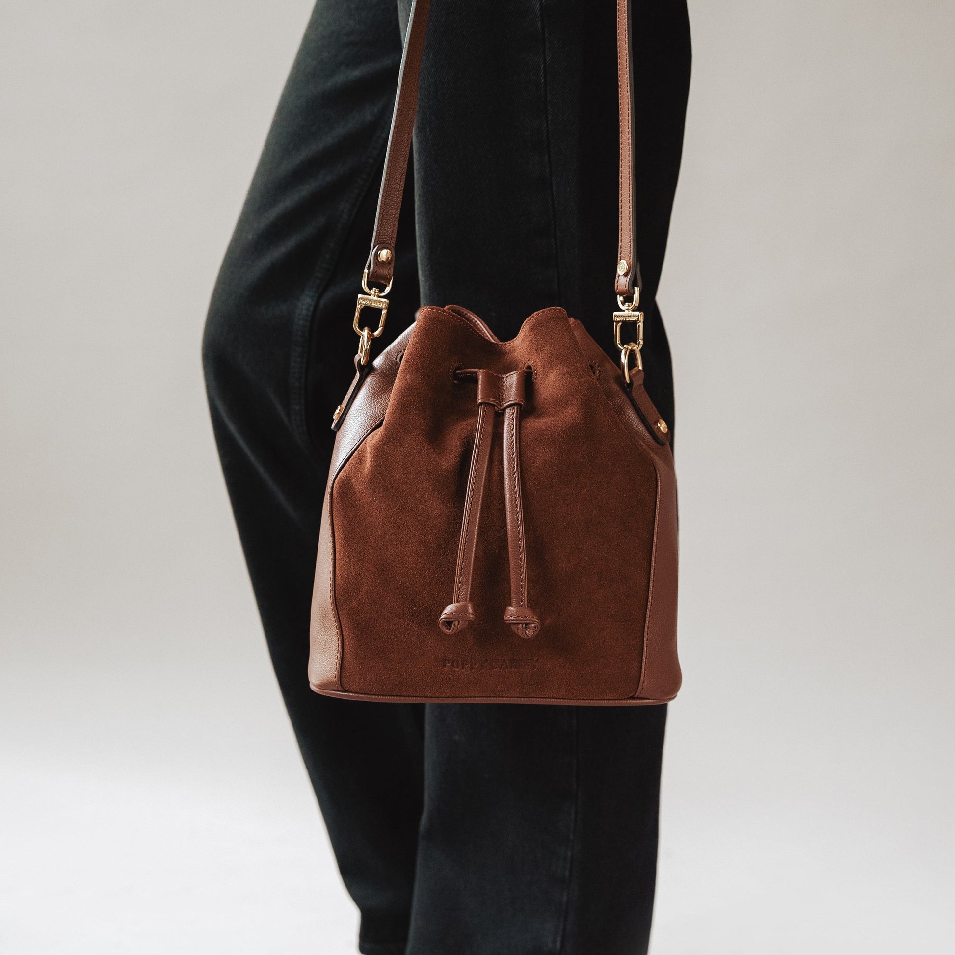 The Bondi Bucket Bag French Press Suede