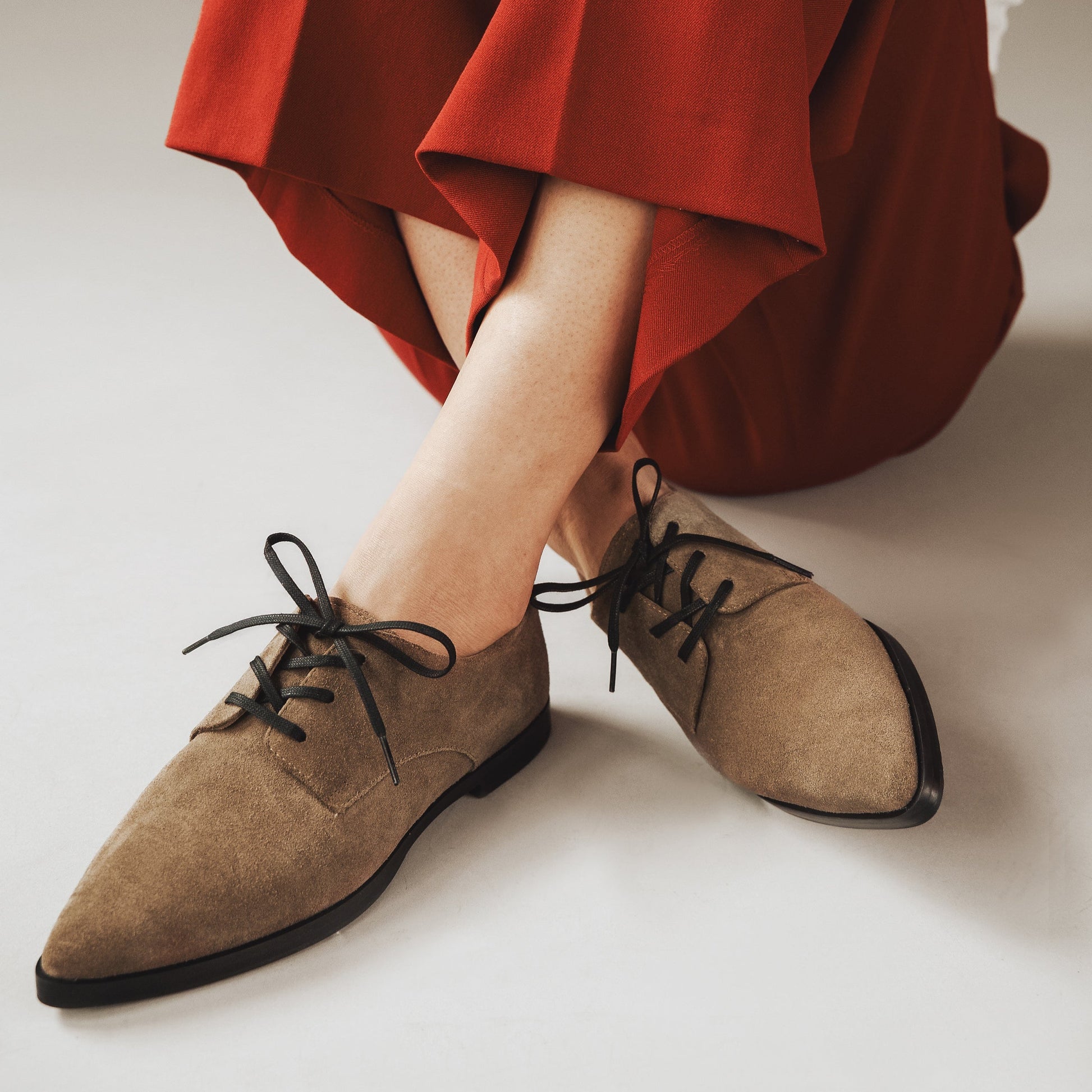 The Bella Derby Truffle Suede