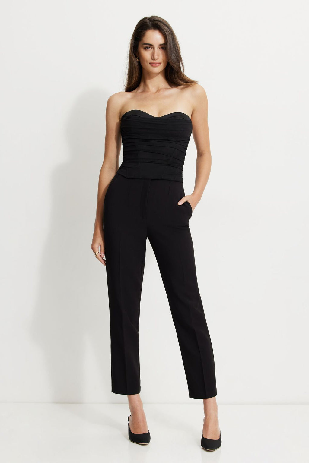 Haut corset en maille drapée