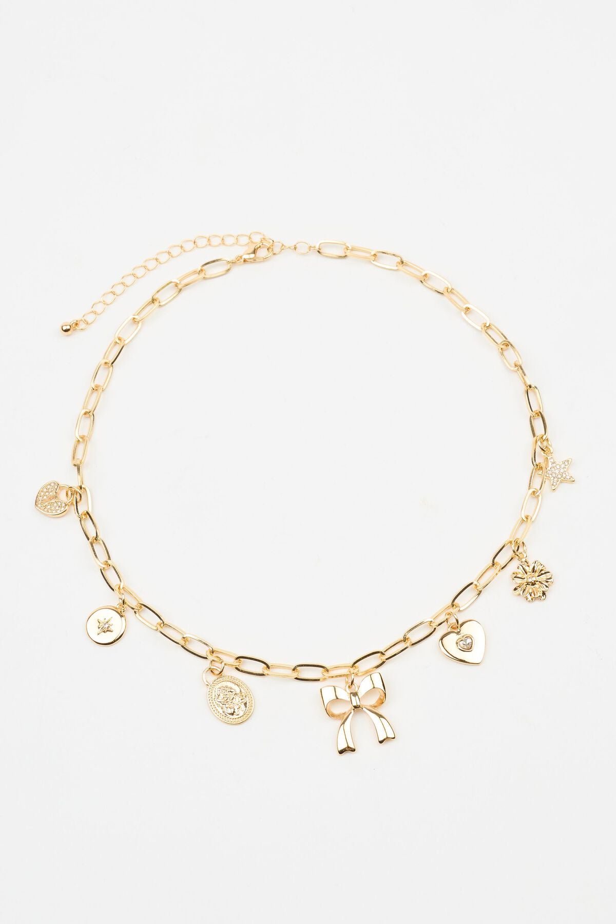 7 Charm Paperclip Necklace