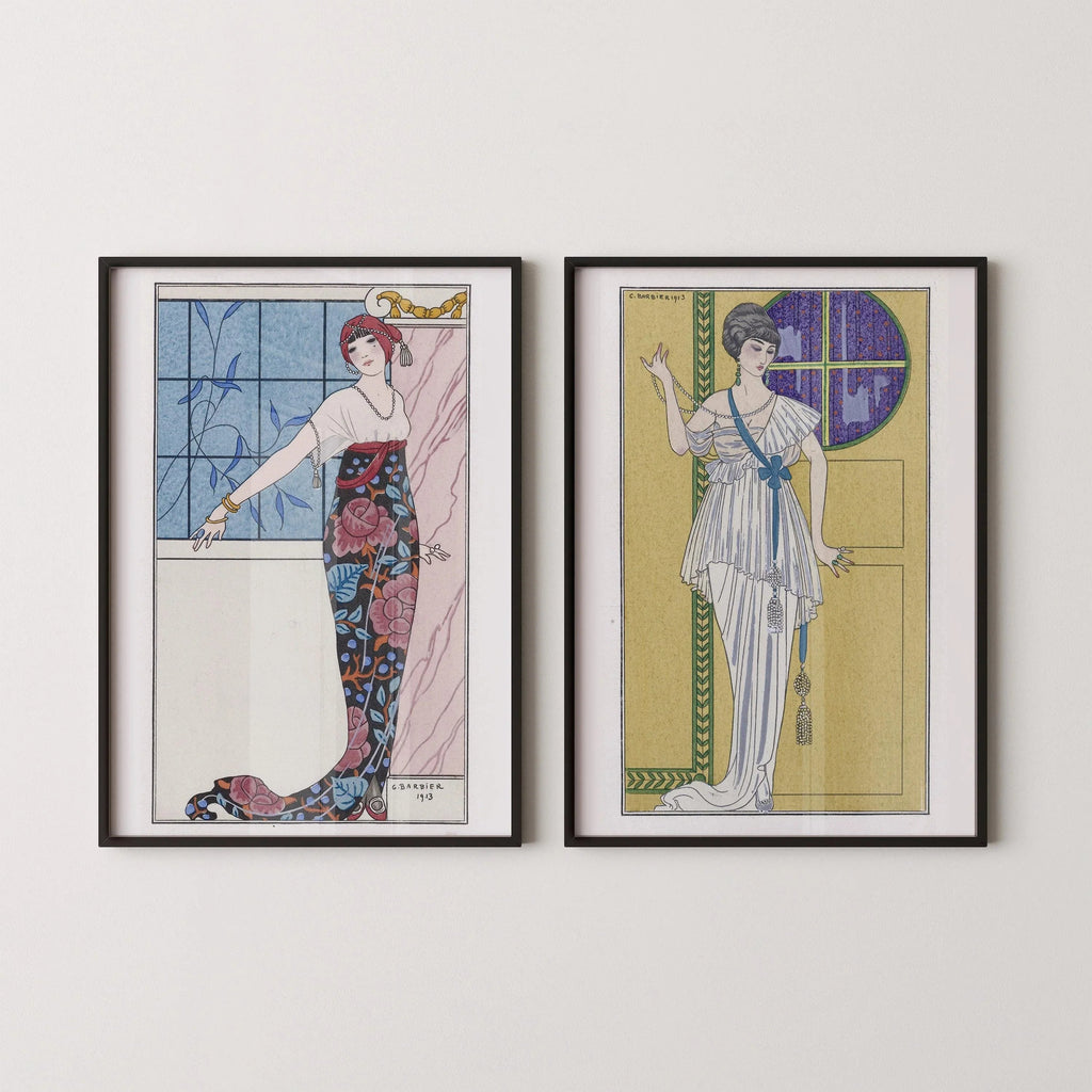George Barbier STATEMENT DUO Robe du Soir Art Prints | | disponible encadré