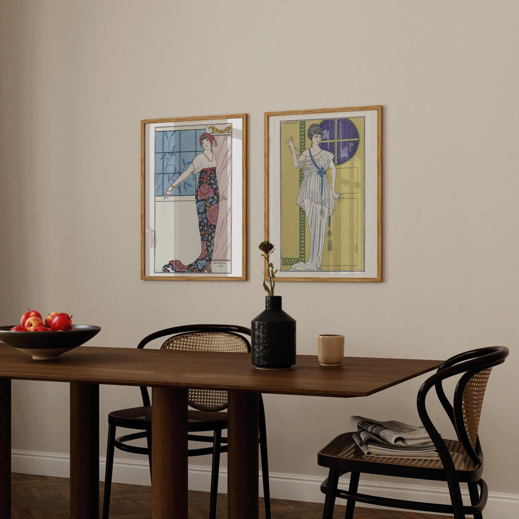 George Barbier STATEMENT DUO Robe du Soir Art Prints | | disponible encadré