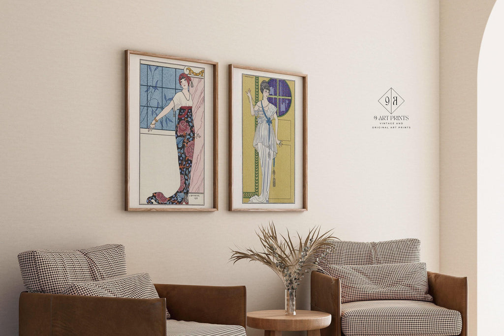 George Barbier STATEMENT DUO Robe du Soir Art Prints | | disponible encadré