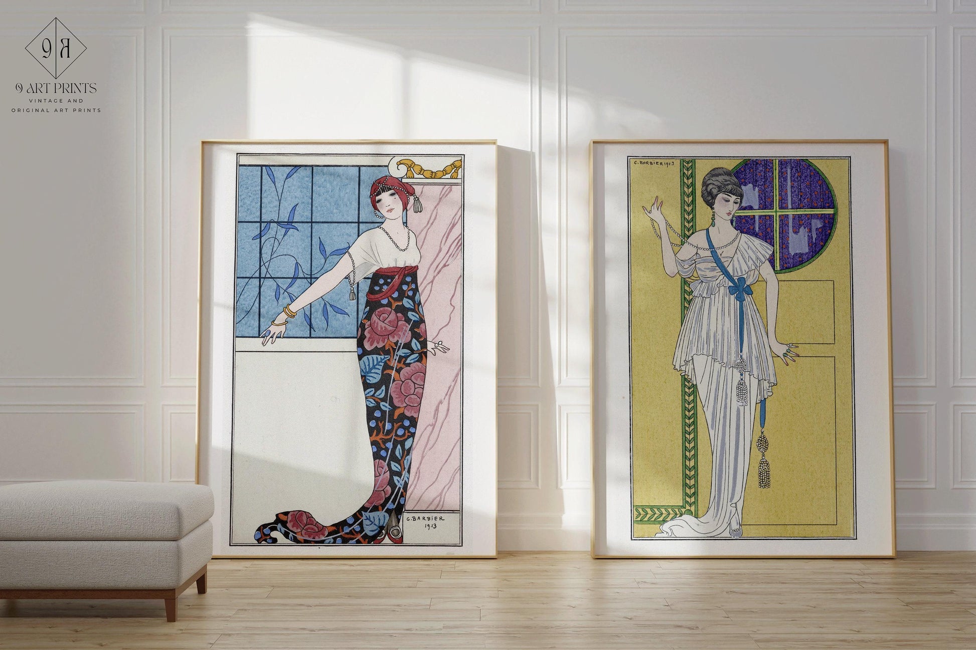 George Barbier STATEMENT DUO Robe du Soir Art Prints | | disponible encadré
