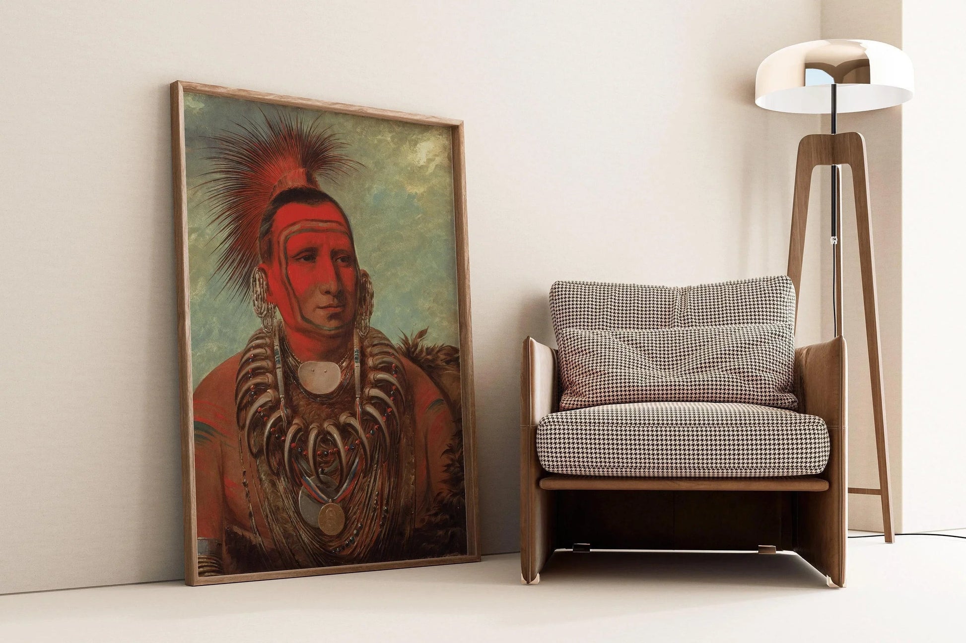 Estampe de George Catlin : Petit Loup, portrait amérindien