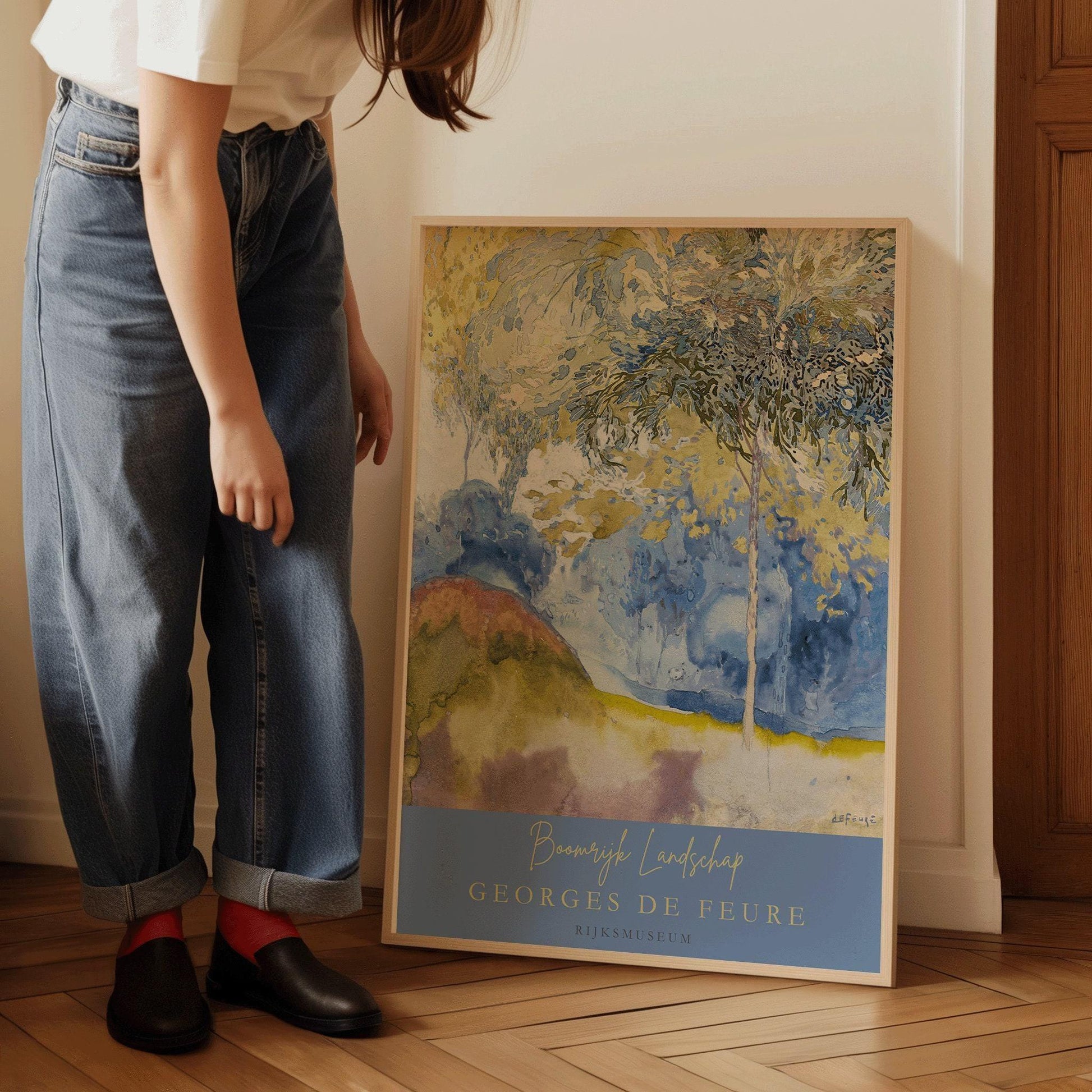 Georges de Feure - Boomrijk Landschap (Paysage arboré) | Peinture impressionniste classique (disponible encadrée ou non encadrée)
