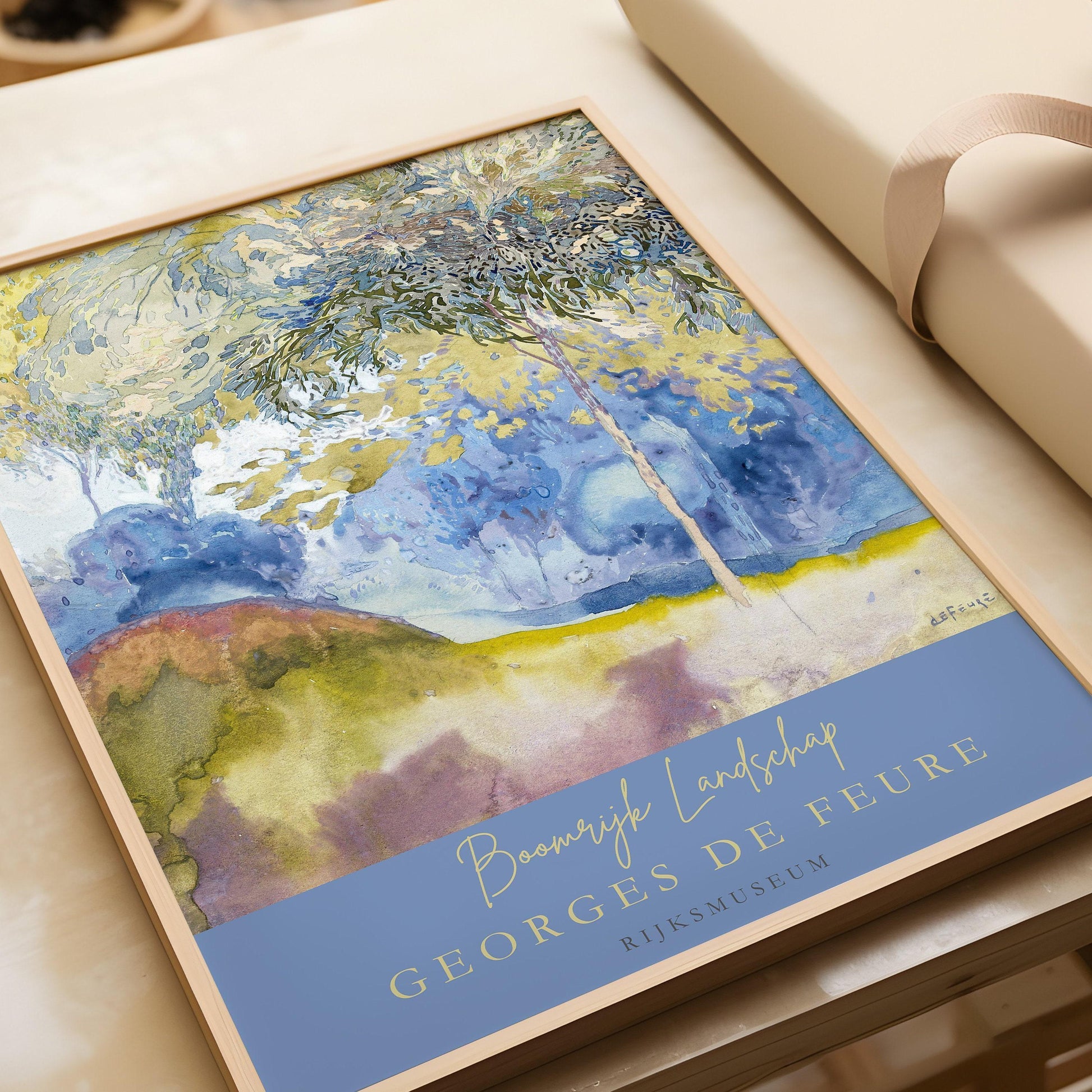 Georges de Feure - Boomrijk Landschap (Paysage arboré) | Peinture impressionniste classique (disponible encadrée ou non encadrée)