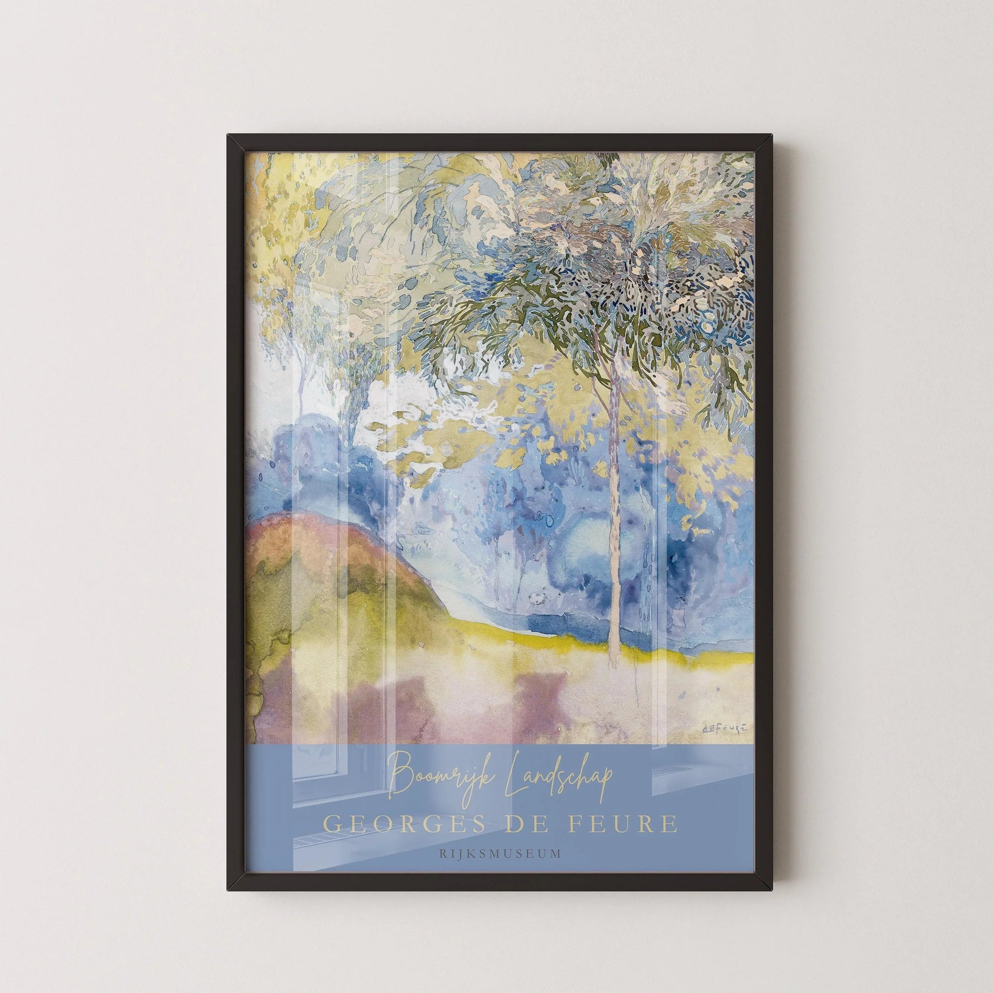Georges de Feure - Boomrijk Landschap (Paysage arboré) | Peinture impressionniste classique (disponible encadrée ou non encadrée)