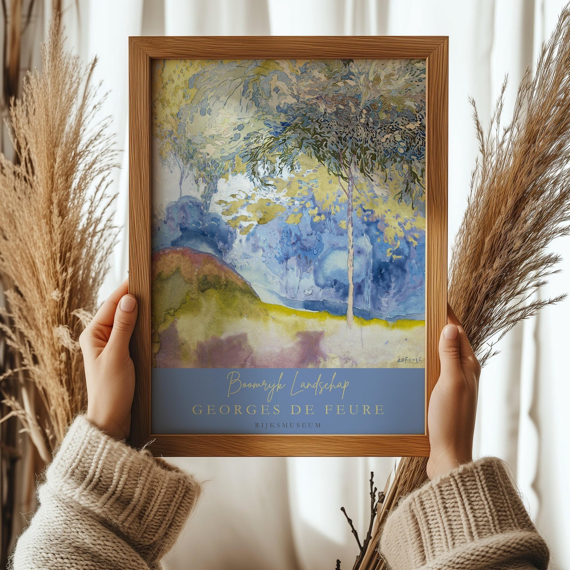 Georges de Feure - Boomrijk Landschap (Paysage arboré) | Peinture impressionniste classique (disponible encadrée ou non encadrée)