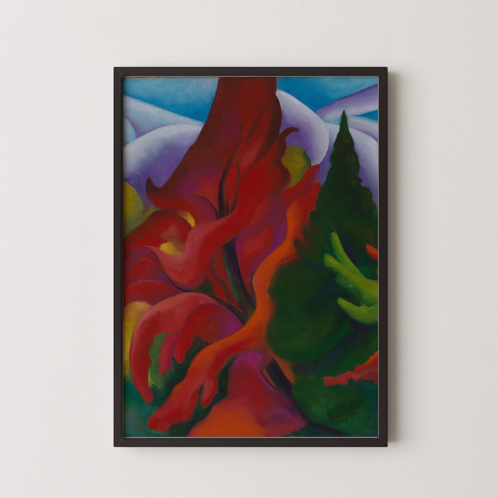Georgia O'Keeffe : Arbres d'automne - Reproduction giclée - Encadrement à la main