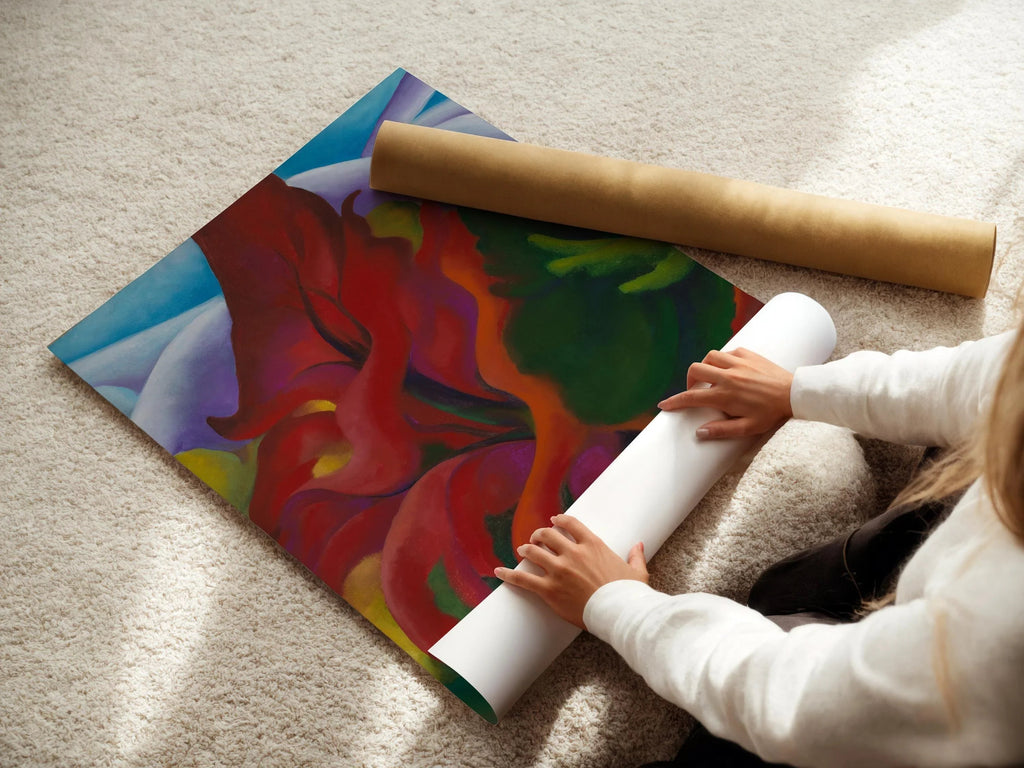 Georgia O'Keeffe : Arbres d'automne - Reproduction giclée - Encadrement à la main