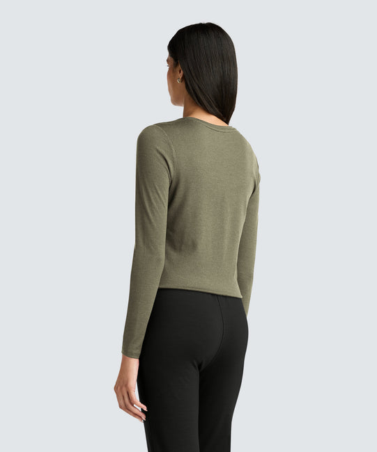 T-shirt à manches longues en mérinos pour femme