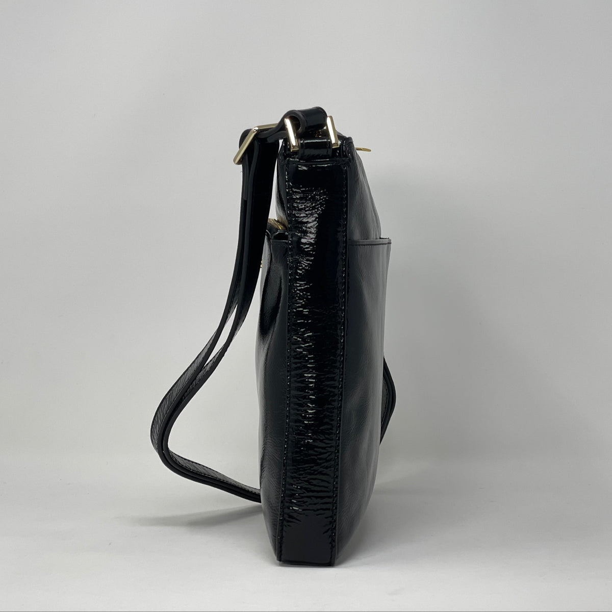 Black Patent Leather Shoulder Bag | Gisèle