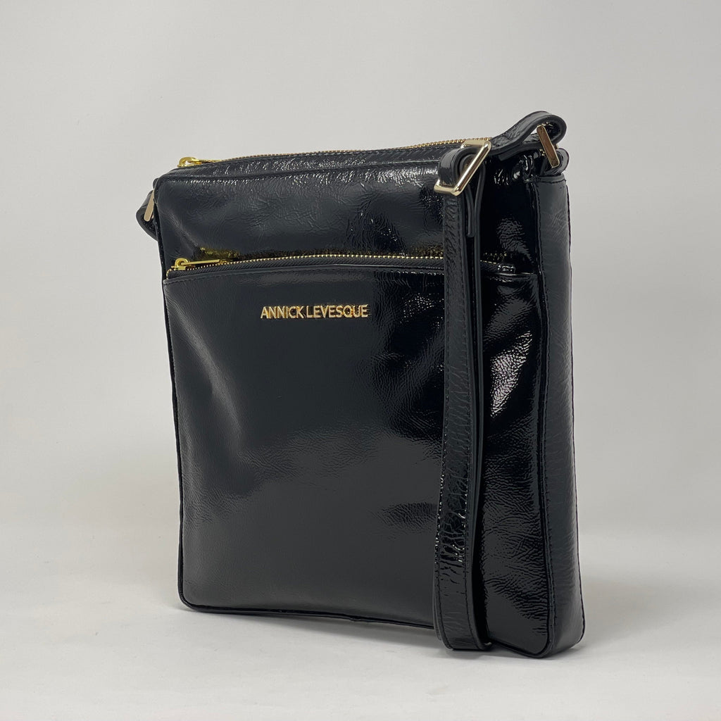 Black Patent Leather Shoulder Bag | Gisèle
