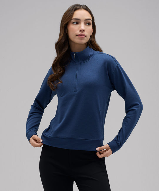 Pull Transit à fermeture éclair quart de tour en mérinos pour femme