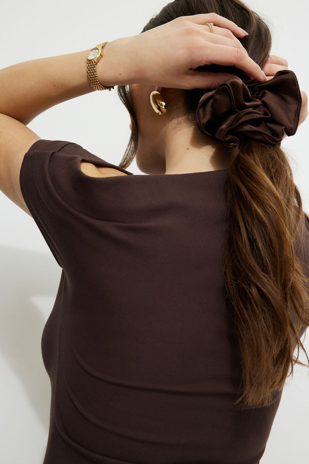 Layered Ruffle Satin Scrunchie