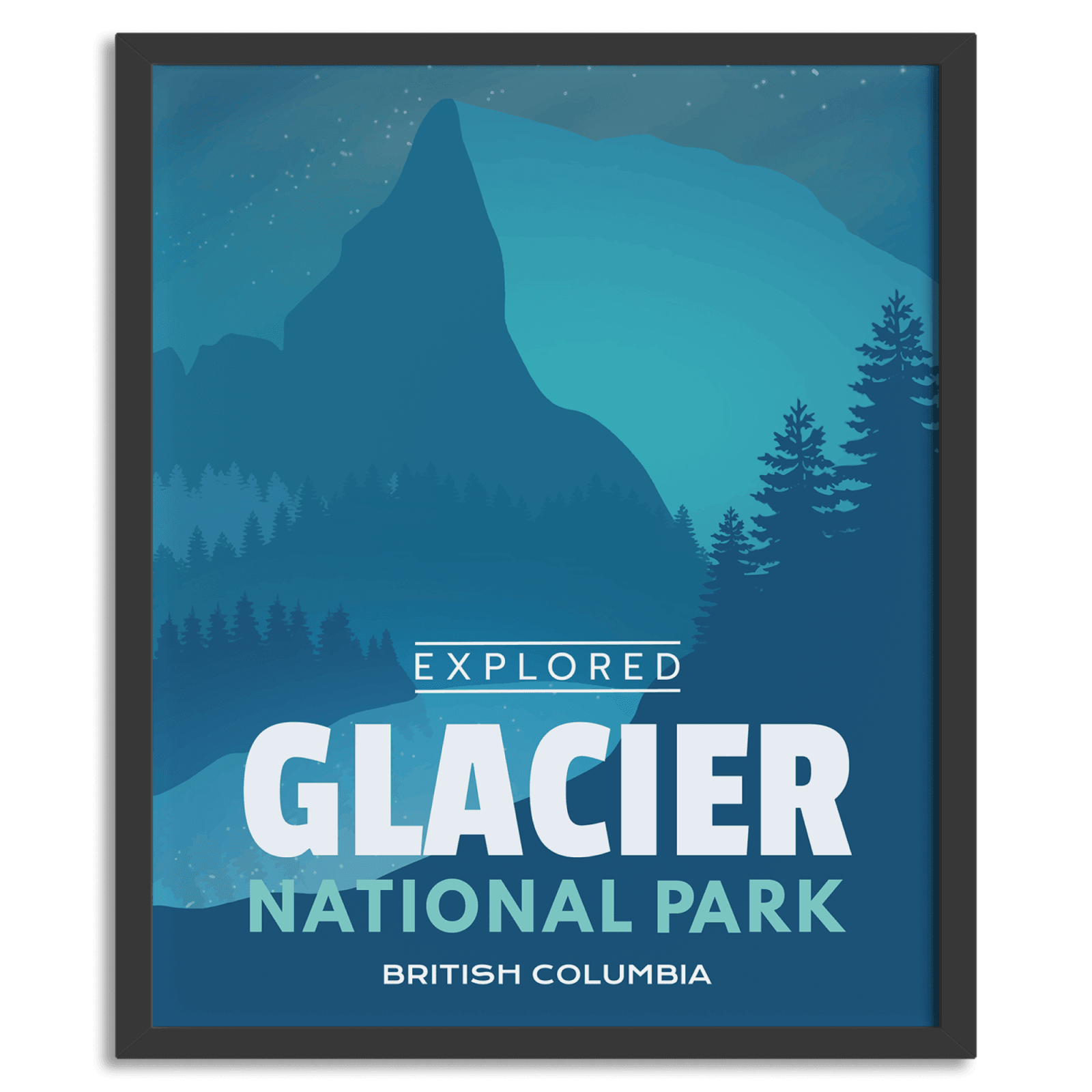 Affiche « Explorée » du parc national des Glaciers