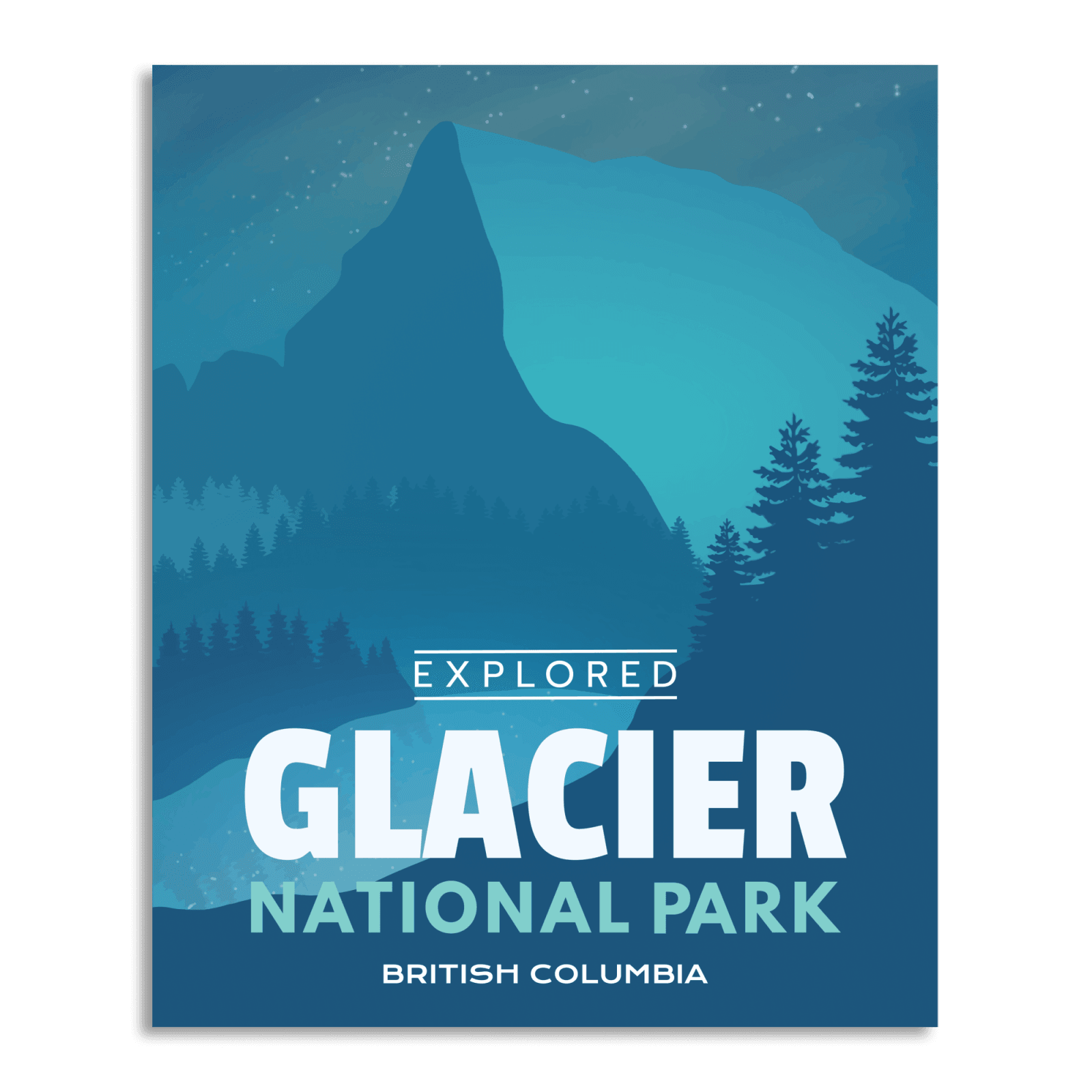 Affiche « Explorée » du parc national des Glaciers