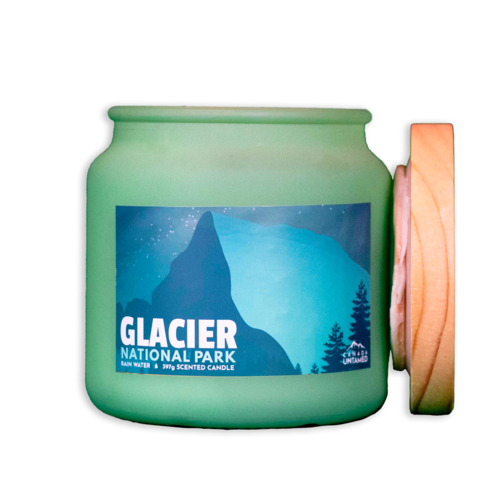 Bougie parfumée « EAU DE PLUIE » du parc national des Glaciers
