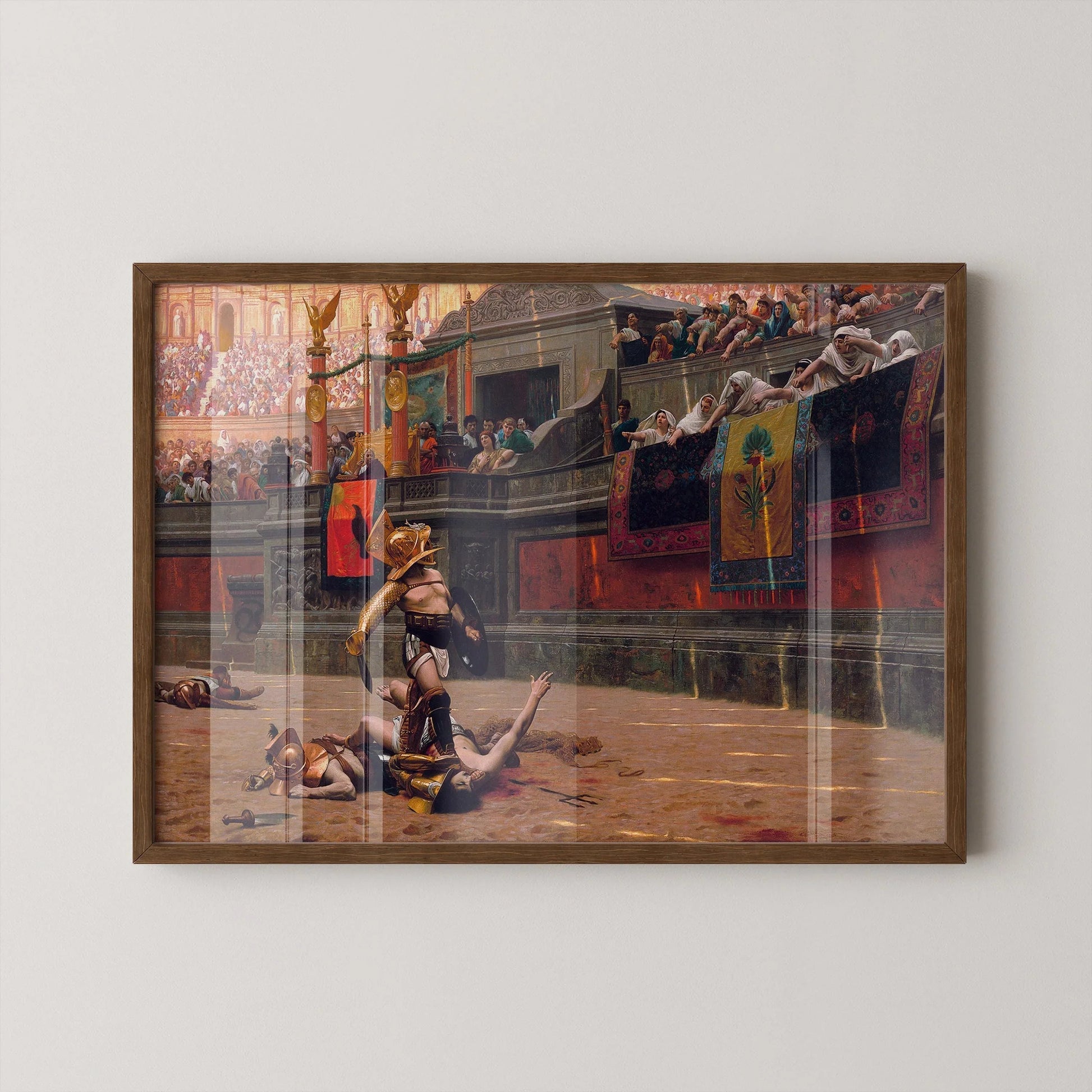 Tableau de gladiateurs : Jean-Léon Gérmé, scène de bataille romaine épique (encadré ou non encadré)