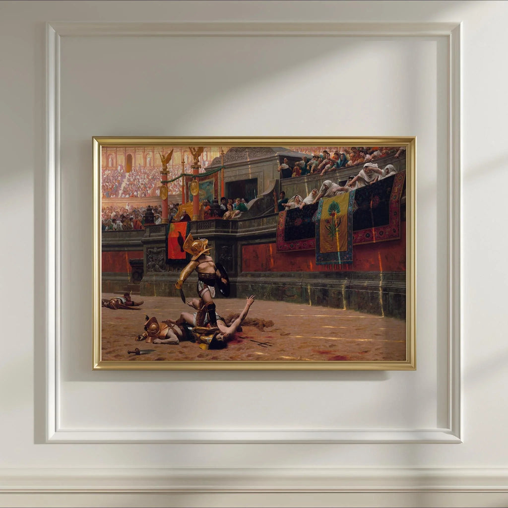 Tableau de gladiateurs : Jean-Léon Gérmé, scène de bataille romaine épique (encadré ou non encadré)