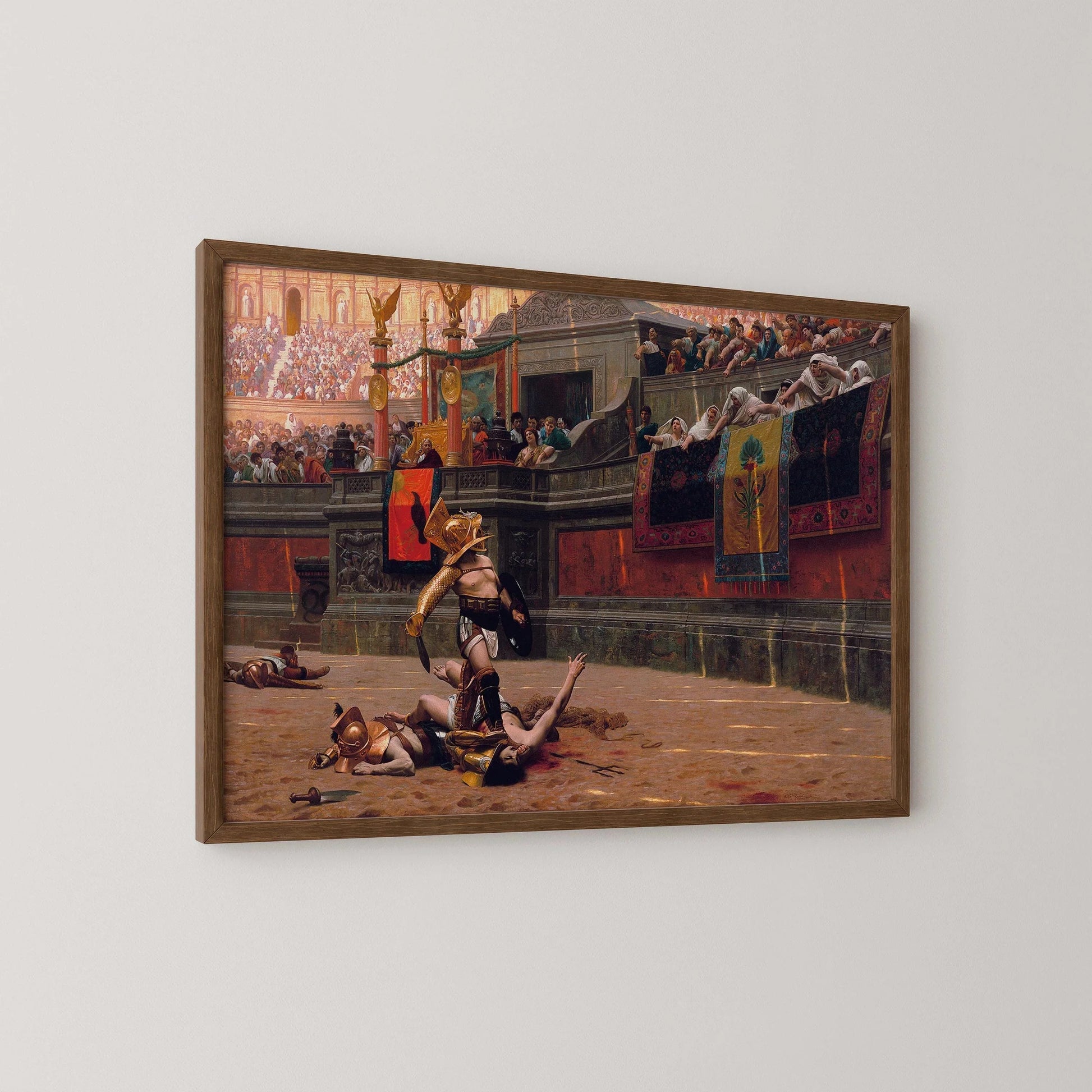 Tableau de gladiateurs : Jean-Léon Gérmé, scène de bataille romaine épique (encadré ou non encadré)