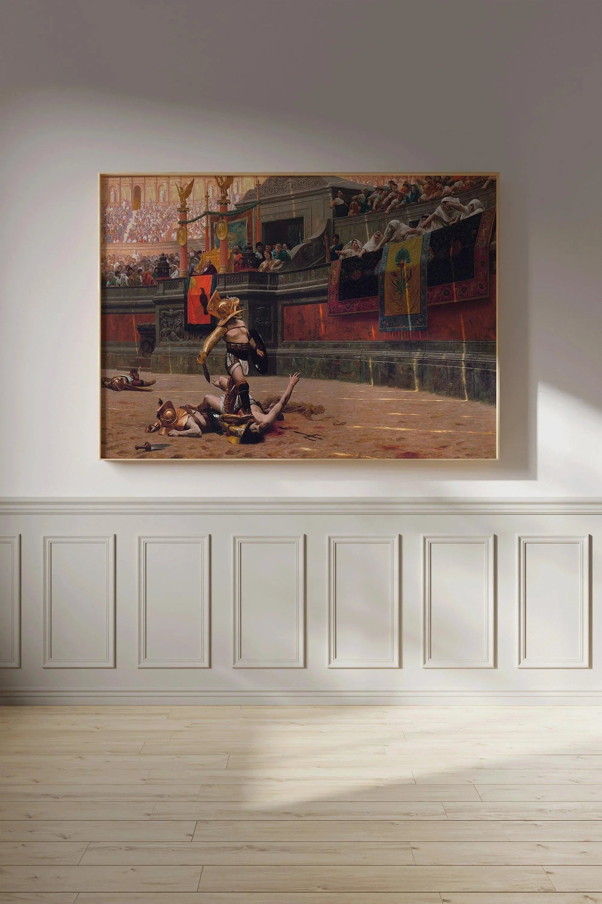 Tableau de gladiateurs : Jean-Léon Gérmé, scène de bataille romaine épique (encadré ou non encadré)
