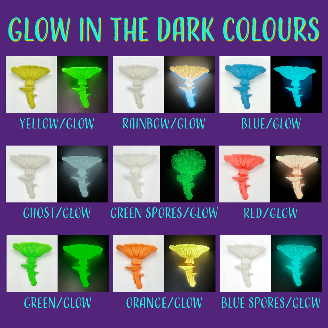 5 Fungus bundle: Glow In The Dark Mushroom Shelves - Medium Set
