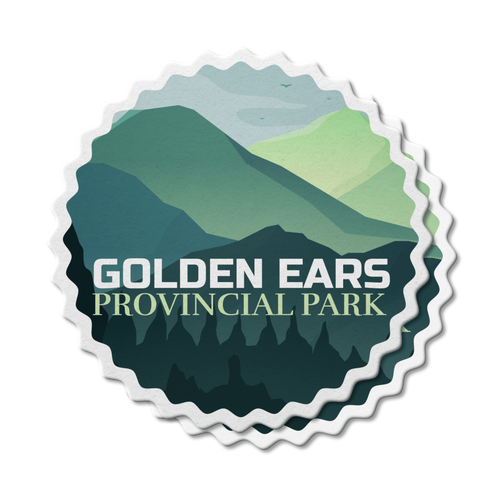 Autocollant en vinyle imperméable du parc provincial Golden Ears en Colombie-Britannique 