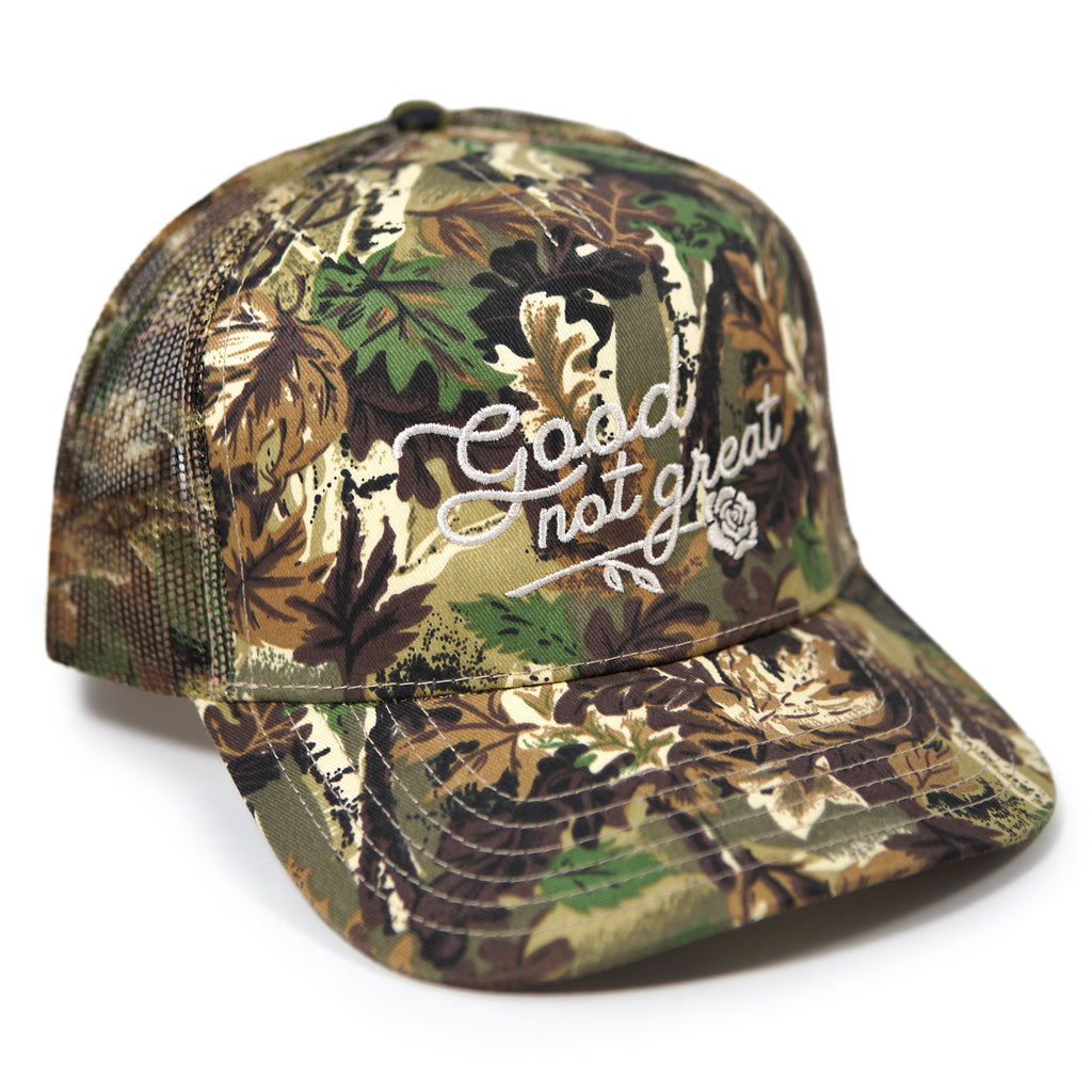 Good Not Great Camo Trucker Hat