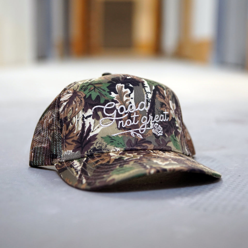 Good Not Great Camo Trucker Hat