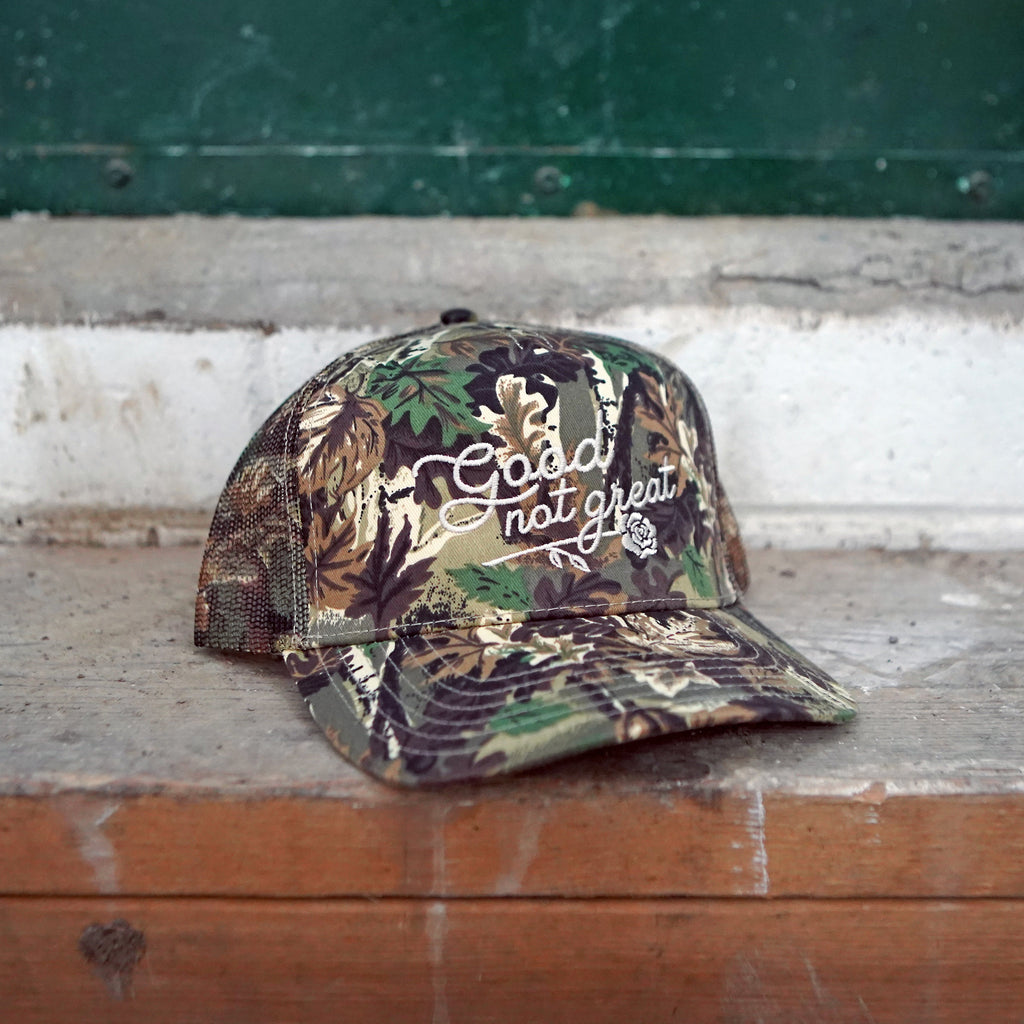 Good Not Great Camo Trucker Hat