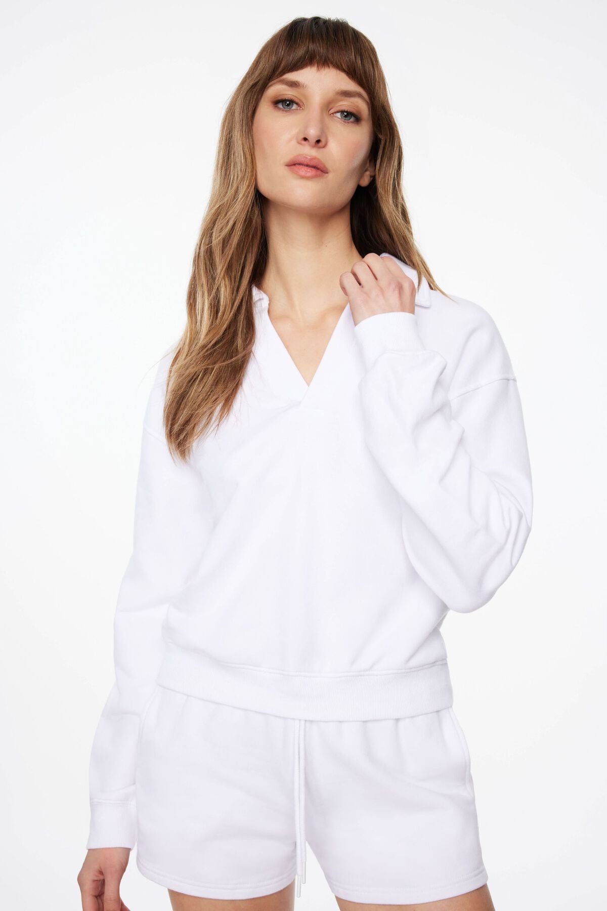 Sweat-shirt polo en molleton français