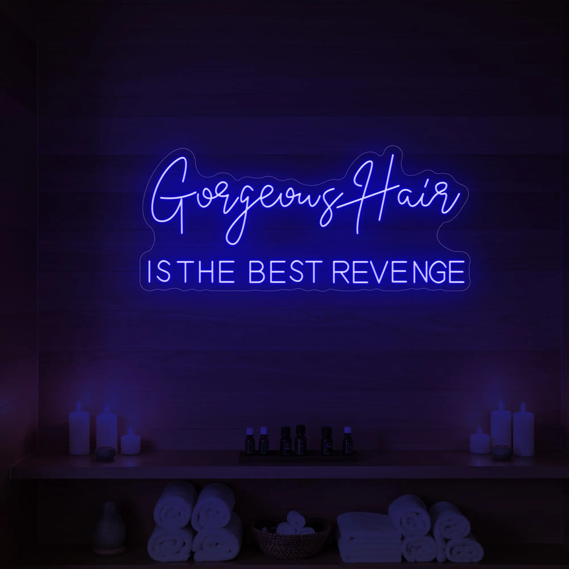 Des cheveux magnifiques, la meilleure vengeance (enseigne lumineuse)