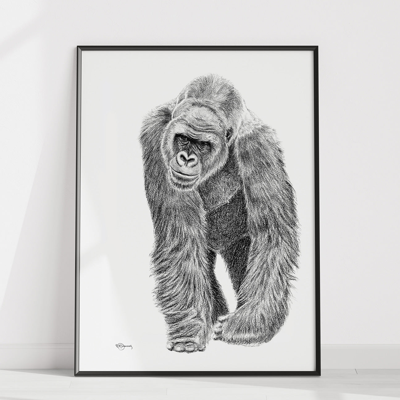 Gorilla illustration - wildlife animal print - collaboration with La Fondation du Zoo de Granby