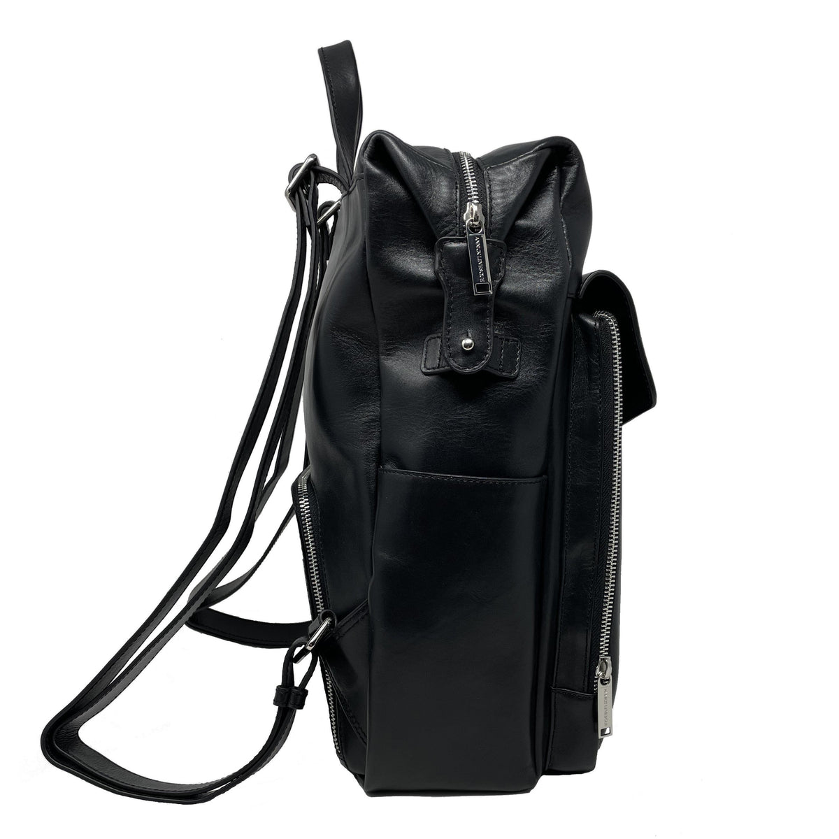 Large Black Genuine Leather Backpack | Léanne