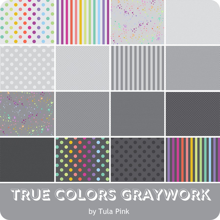 Tula Pink - Collection complète Graywork Charm Pack (42 pièces)