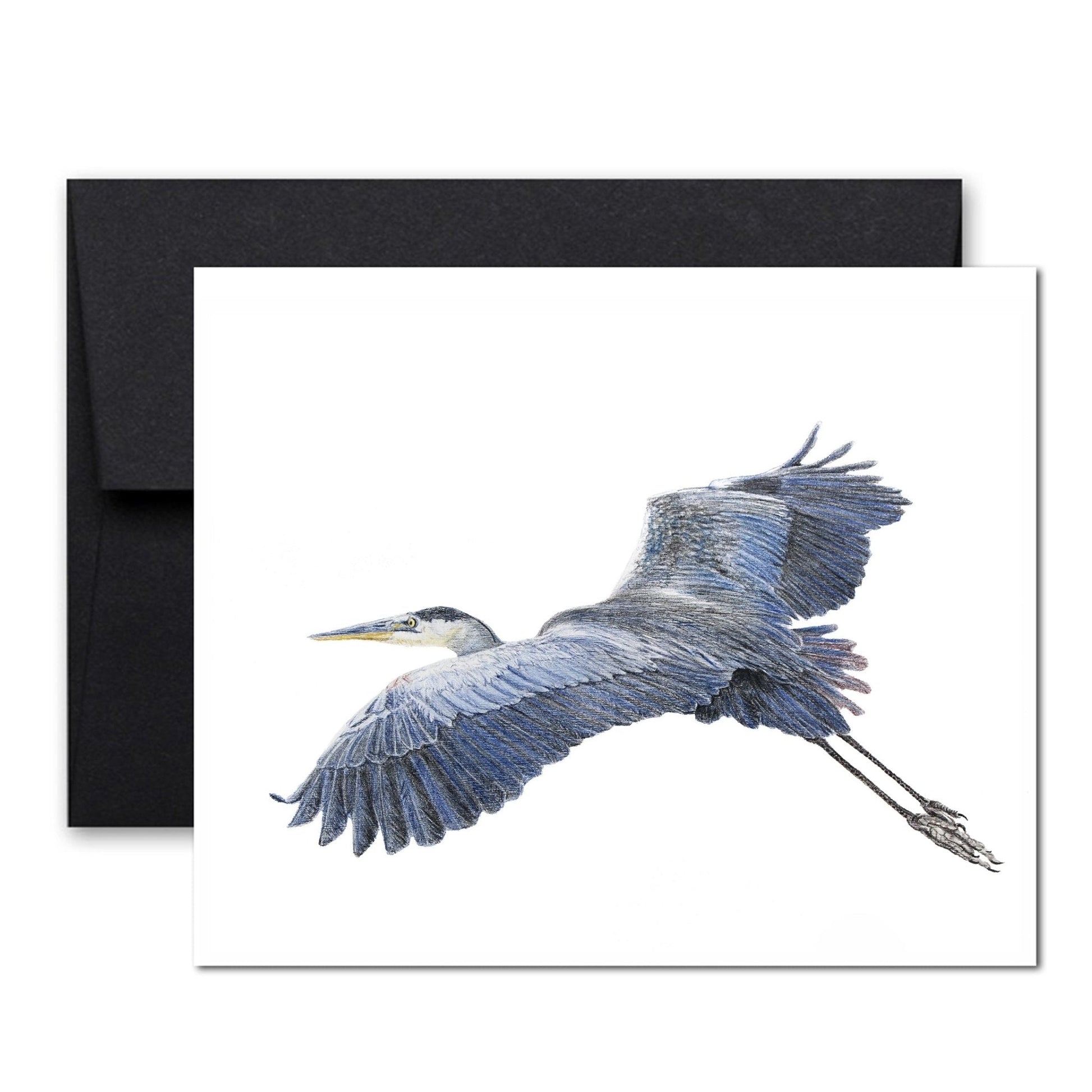 Great blue Heron flying Greeting Card