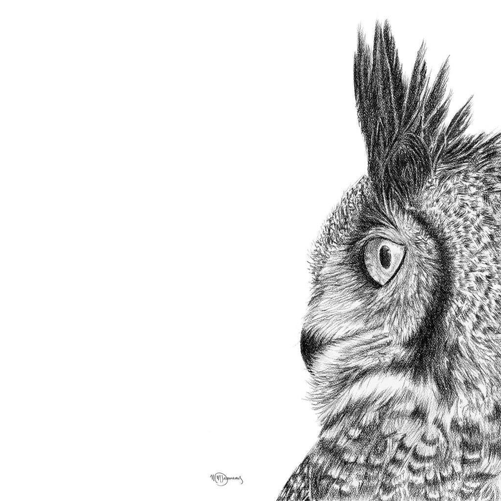 Great horned owl - greeting card