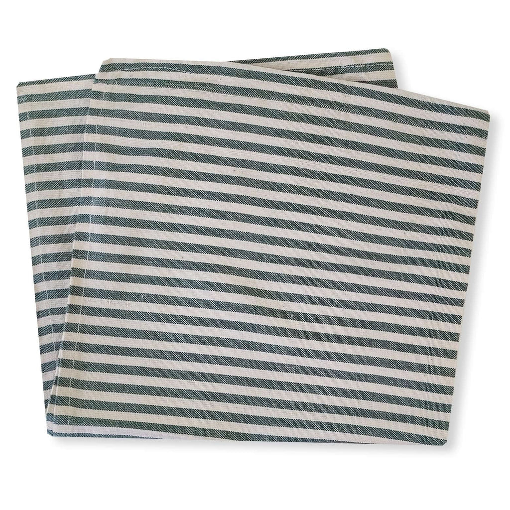 Lemon Tree Green Stripe Cloth Napkin - Set of 4