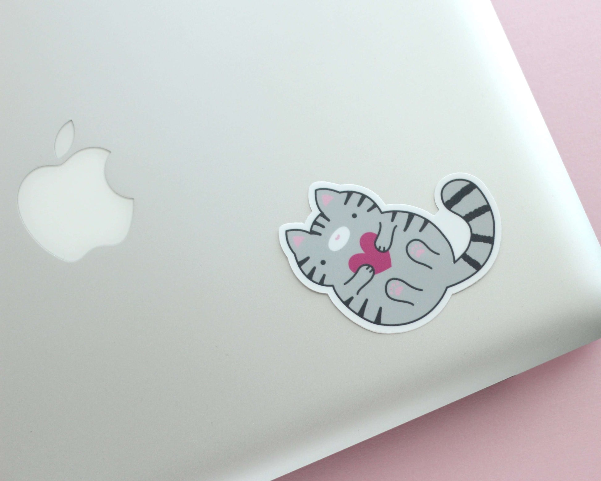 Grey Tabby Cat Vinyl Sticker - Cute Cat Decal