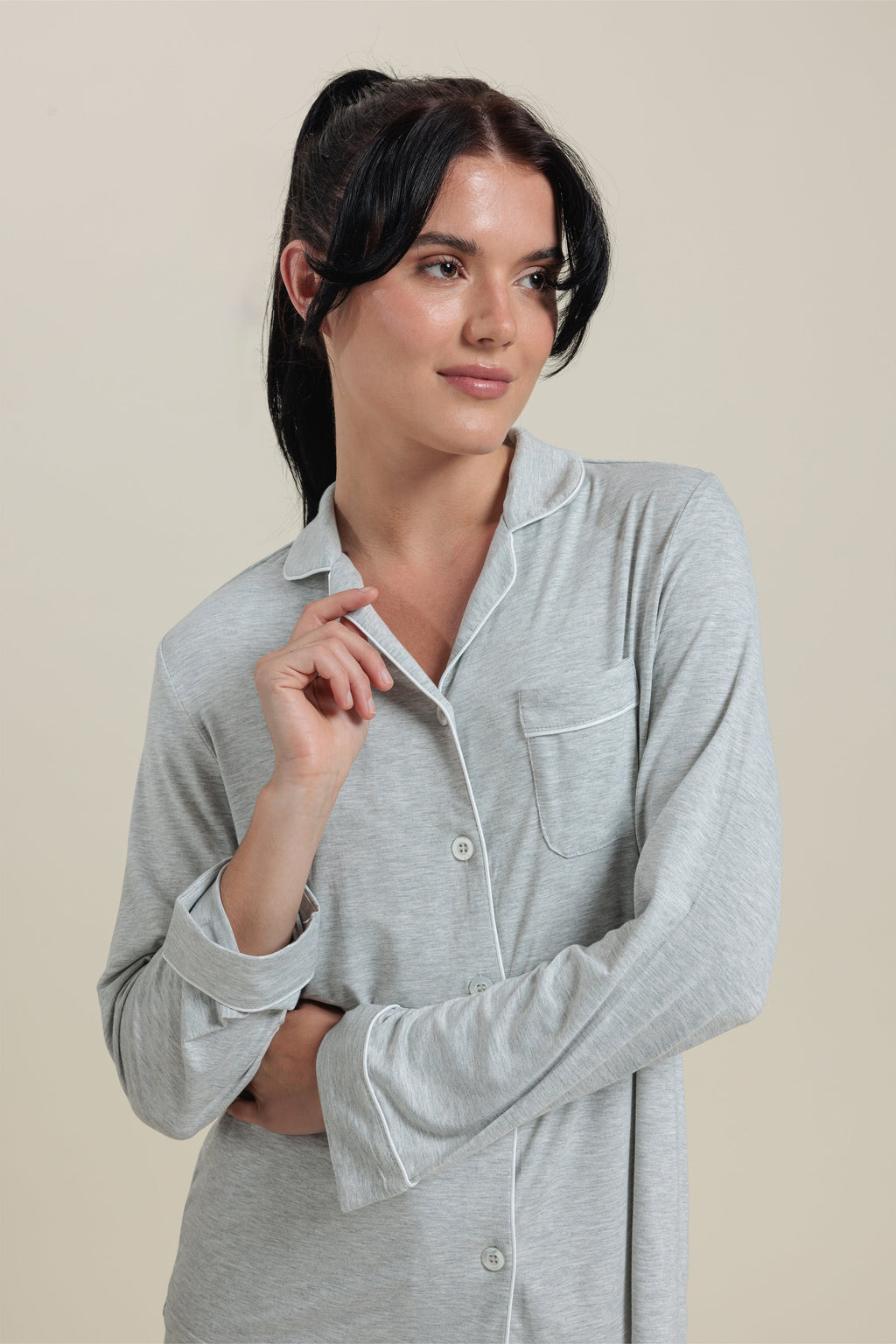 Bamboo Long Sleeve Pajama Top Shirt