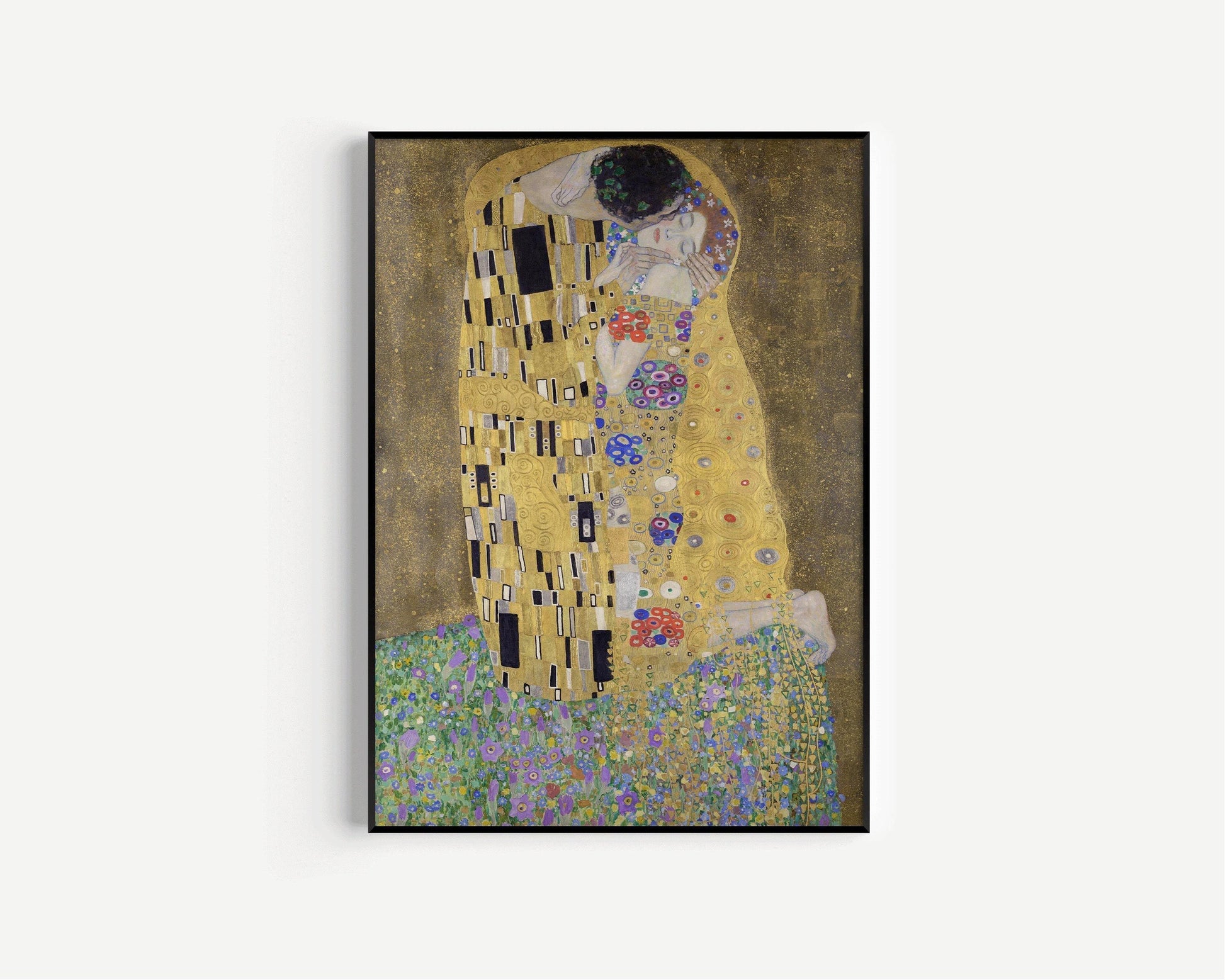 Gustav Klimt - Duo d'estampes - L'Étreinte et le Baiser | Œuvre iconique - Peinture célèbre disponible encadrée