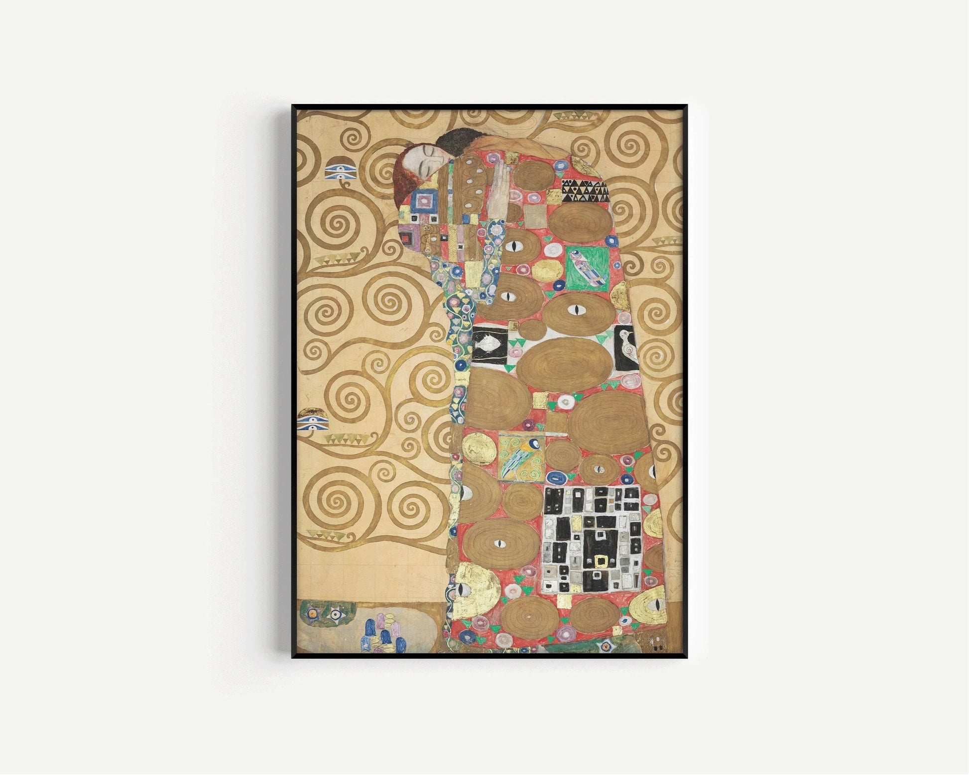 Gustav Klimt - Duo d'estampes - L'Étreinte et le Baiser | Œuvre iconique - Peinture célèbre disponible encadrée