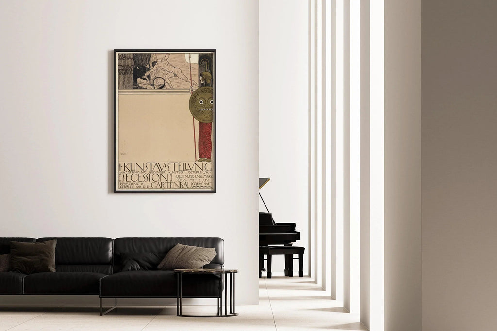 Gustav Klimt - Sécession viennoise | Affiche d'exposition d'art vintage célèbre (disponible encadrée ou non encadrée)
