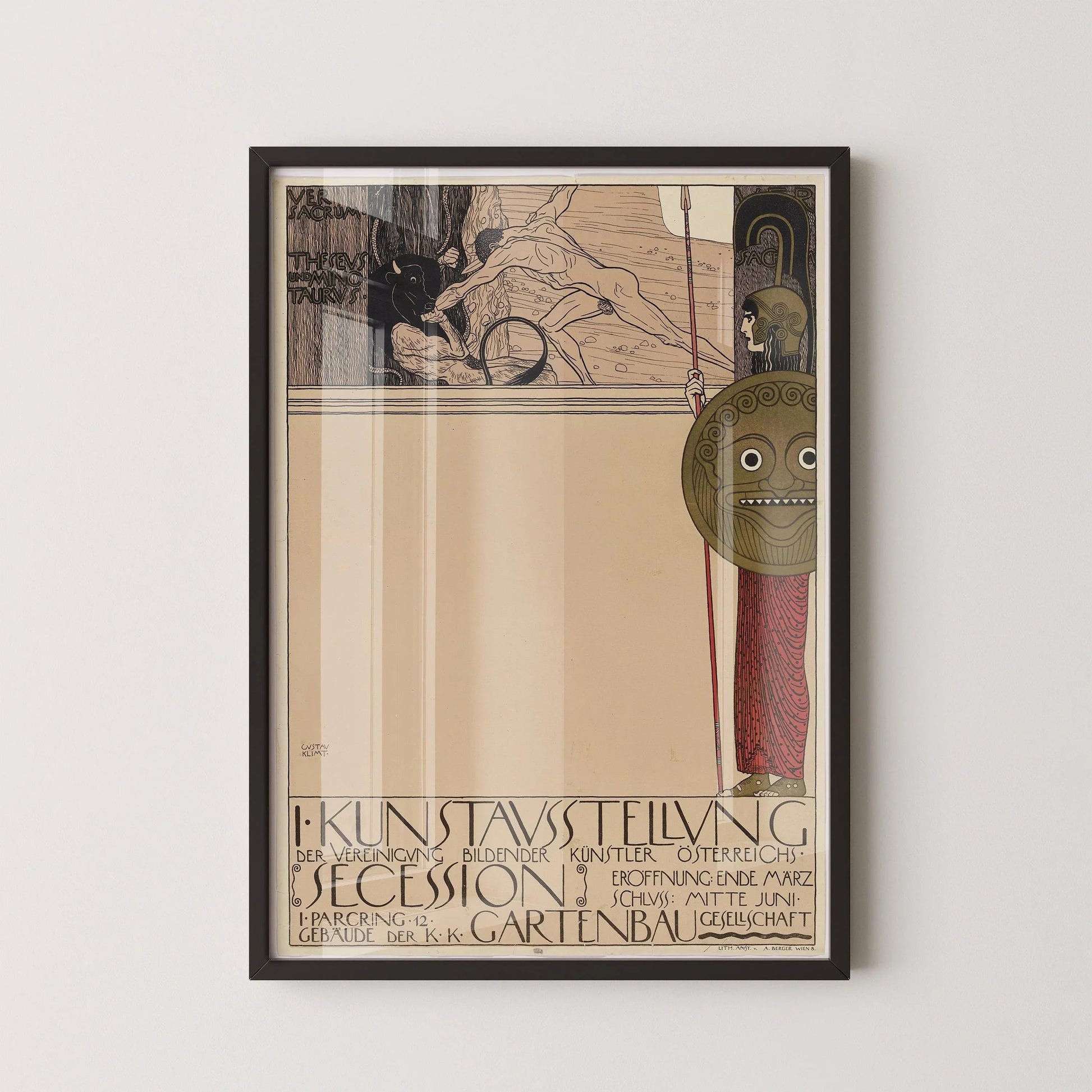 Gustav Klimt - Sécession viennoise | Affiche d'exposition d'art vintage célèbre (disponible encadrée ou non encadrée)
