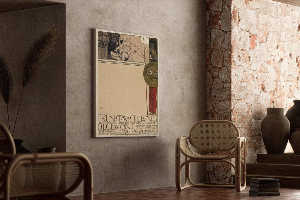 Gustav Klimt - Sécession viennoise | Affiche d'exposition d'art vintage célèbre (disponible encadrée ou non encadrée)