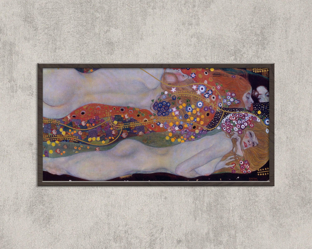 Gustav Klimt - Water Serpents II | Vintage Wide Panoramic Art (available handframed or unframed) 2x1