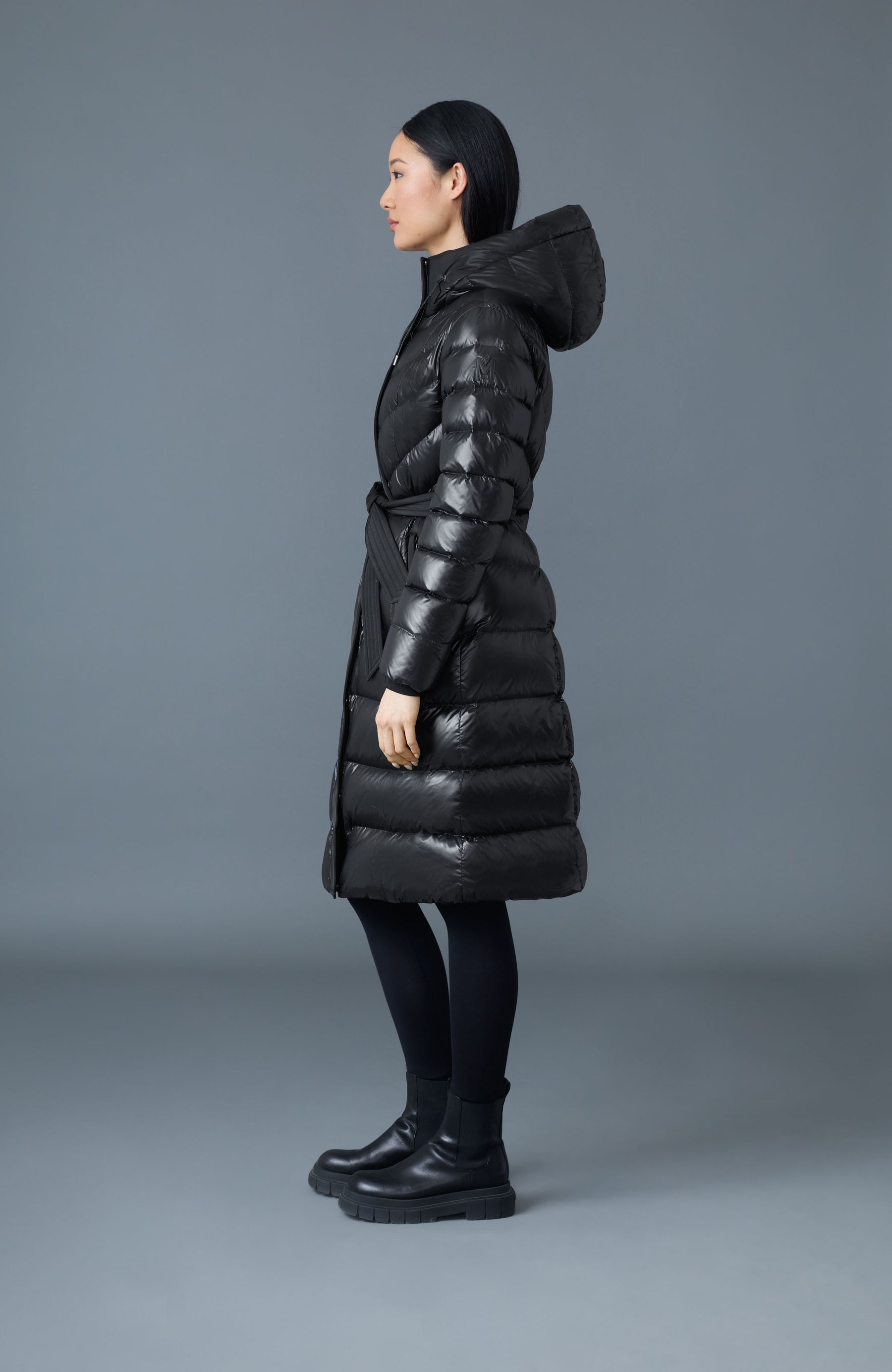 Doudoune CORALIA avec capuche et ceinture